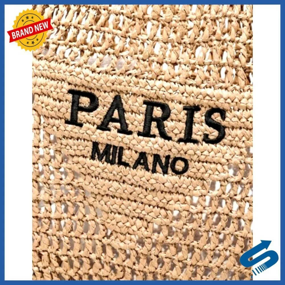 Large Woven Straw Tote Bag Summer Beach Vacation Boho Chic Handbag